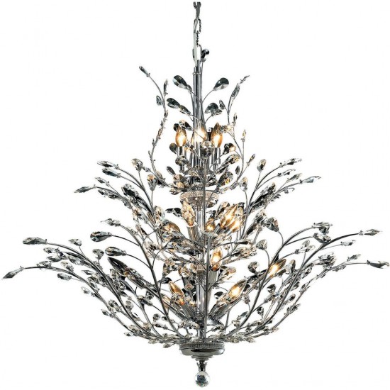 Elegant Lighting Orchid 18 Light Chrome Chandelier Clear Spectra Swarovski Crystal