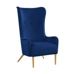 TOV Furniture Ethan Navy Velvet Tall Chair