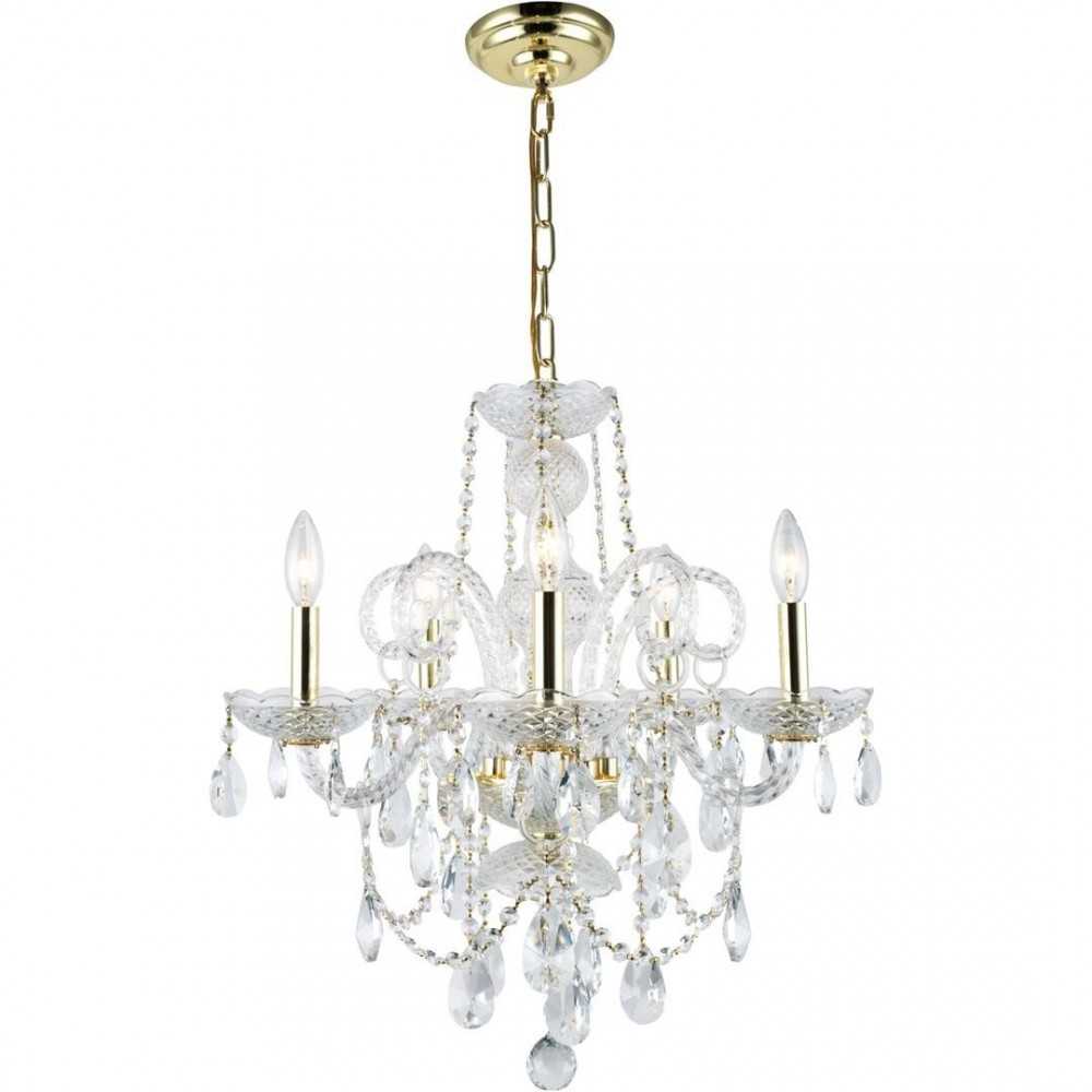 Elegant Lighting Princeton 6 Light Chrome Chandelier Clear Royal Cut Crystal