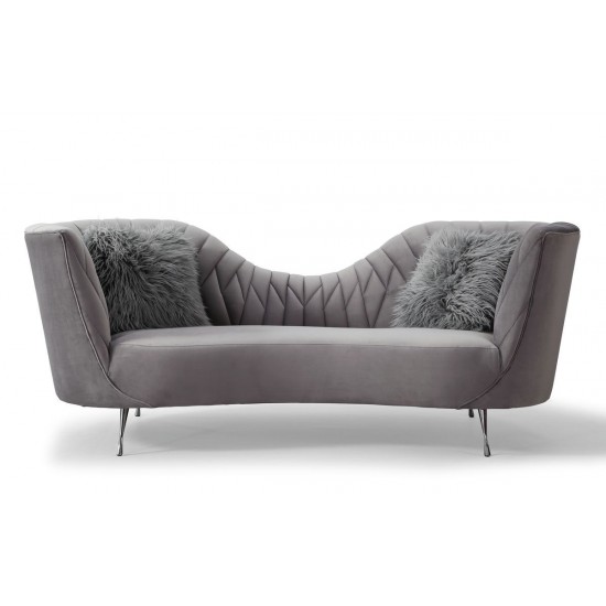 TOV Furniture Eva Grey Velvet Sofa