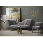 TOV Furniture Eva Grey Velvet Sofa