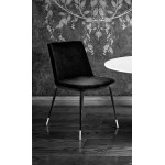 TOV Furniture Evora Black Velvet Chair - Silver Legs (Set of 2)