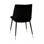 TOV Furniture Evora Black Velvet Chair - Silver Legs (Set of 2)