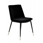 TOV Furniture Evora Black Velvet Chair - Silver Legs (Set of 2)