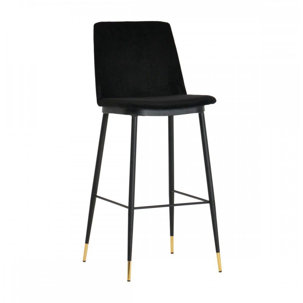 TOV Furniture Evora Black Velvet Counter Stool (Set of 2)