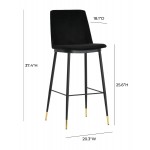 TOV Furniture Evora Black Velvet Counter Stool (Set of 2)