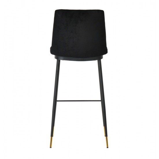 TOV Furniture Evora Black Velvet Counter Stool (Set of 2)