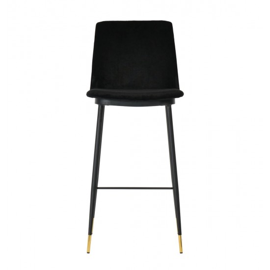 TOV Furniture Evora Black Velvet Counter Stool (Set of 2)