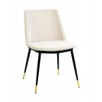 TOV Furniture Evora Cream Velvet Chair - Gold Legs (Set of 2)