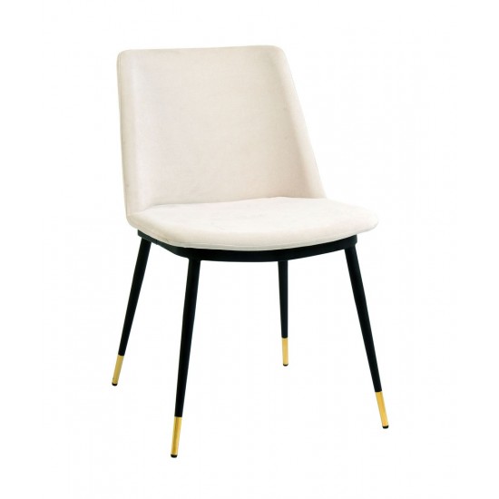 TOV Furniture Evora Cream Velvet Chair - Gold Legs (Set of 2)