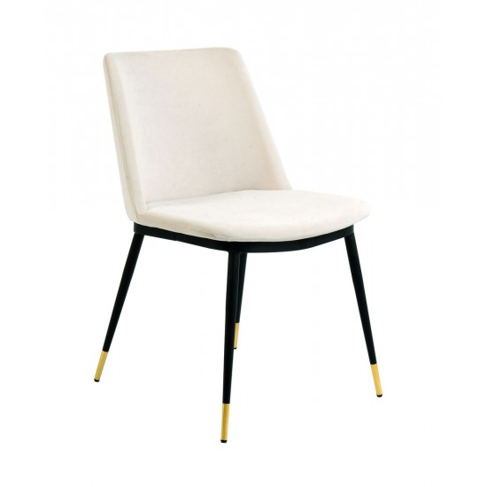 TOV Furniture Evora Cream Velvet Chair - Gold Legs (Set of 2)