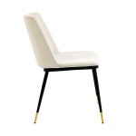 TOV Furniture Evora Cream Velvet Chair - Gold Legs (Set of 2)
