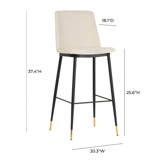 TOV Furniture Evora Cream Velvet Counter Stool (Set of 2)