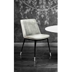 TOV Furniture Evora Grey Velvet Chair - Silver Legs (Set of 2)