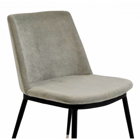 TOV Furniture Evora Grey Velvet Chair - Silver Legs (Set of 2)