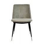 TOV Furniture Evora Grey Velvet Chair - Silver Legs (Set of 2)