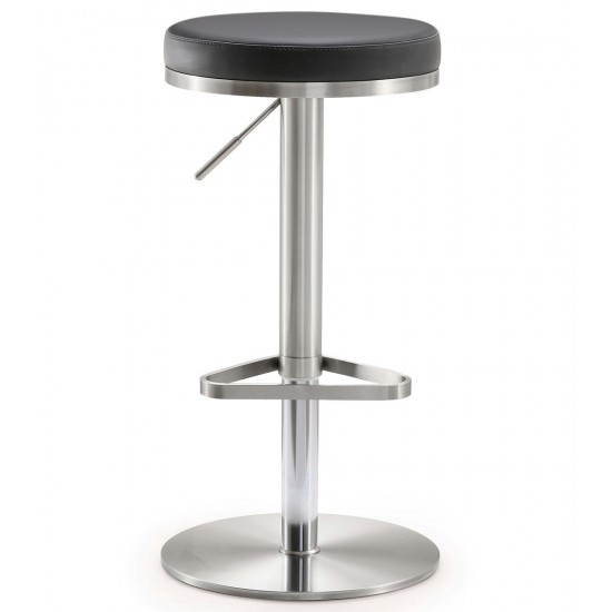 TOV Furniture Fano Black Stainless Steel Adjustable Barstool