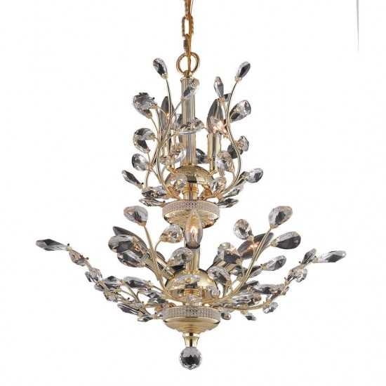 Elegant Lighting Orchid 8 Light Gold Chandelier Clear Swarovski Elements Crystal