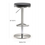 TOV Furniture Fano Black Stainless Steel Adjustable Barstool