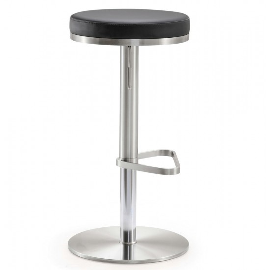 TOV Furniture Fano Black Stainless Steel Adjustable Barstool