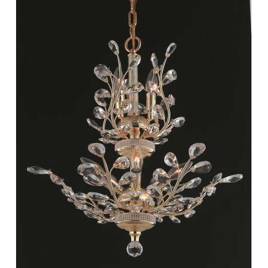 Elegant Lighting Orchid 8 Light Gold Chandelier Clear Swarovski Elements Crystal