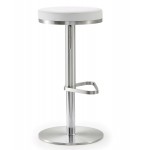 TOV Furniture Fano White Stainless Steel Adjustable Barstool