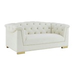 TOV Furniture Farah Cream Velvet Loveseat