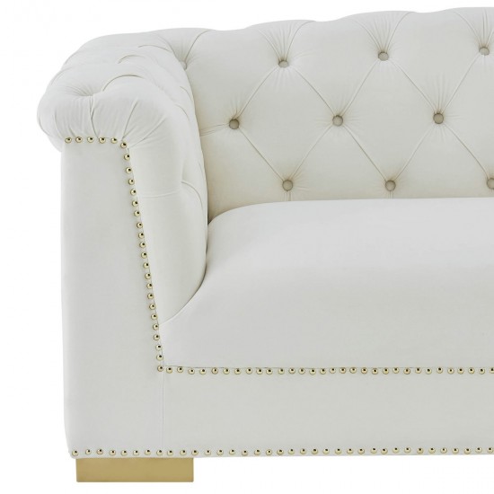 TOV Furniture Farah Cream Velvet Loveseat