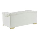 TOV Furniture Farah Cream Velvet Loveseat