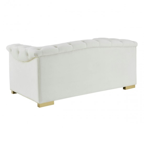 TOV Furniture Farah Cream Velvet Loveseat