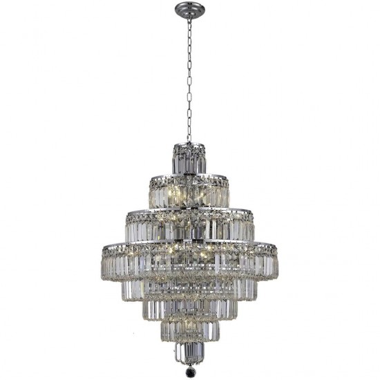 Elegant Lighting Maxime 18 Light Chrome Chandelier Clear Elegant Cut Crystal