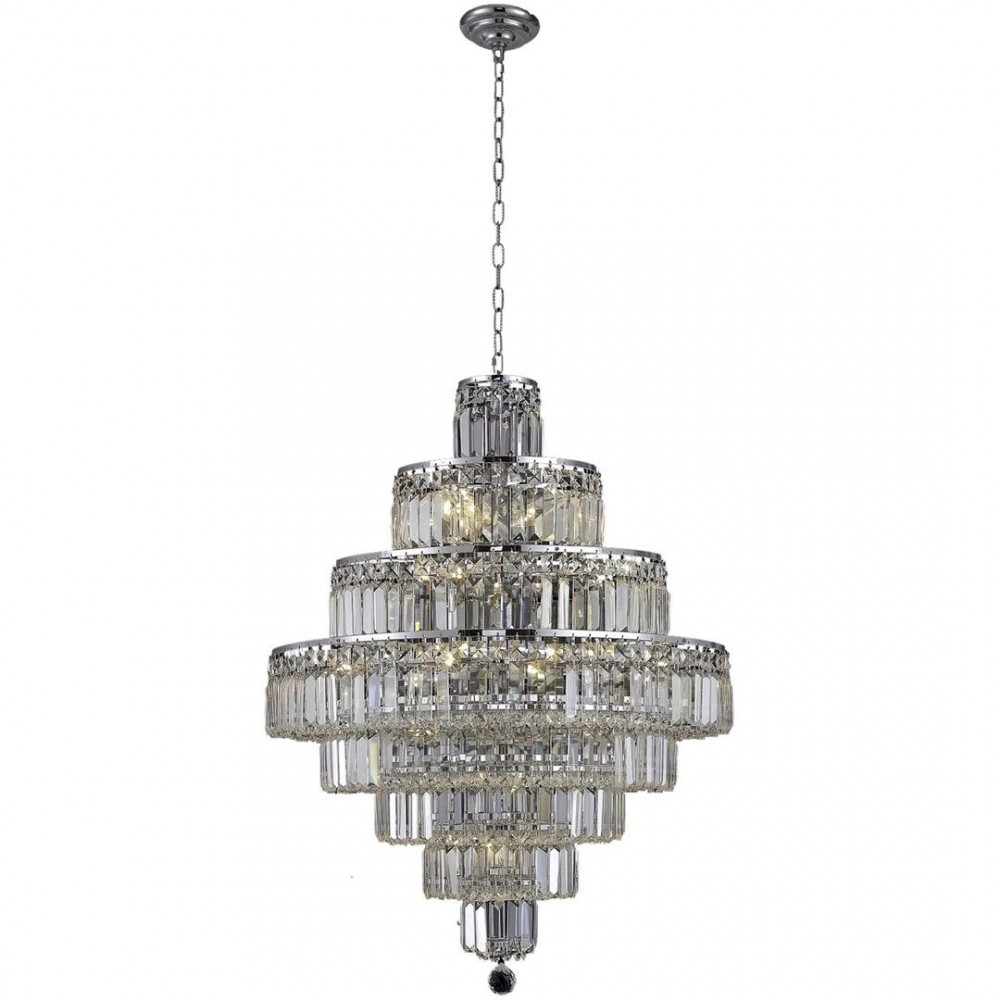 Elegant Lighting Maxime 18 Light Chrome Chandelier Clear Elegant Cut Crystal