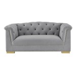 TOV Furniture Farah Grey Velvet Loveseat