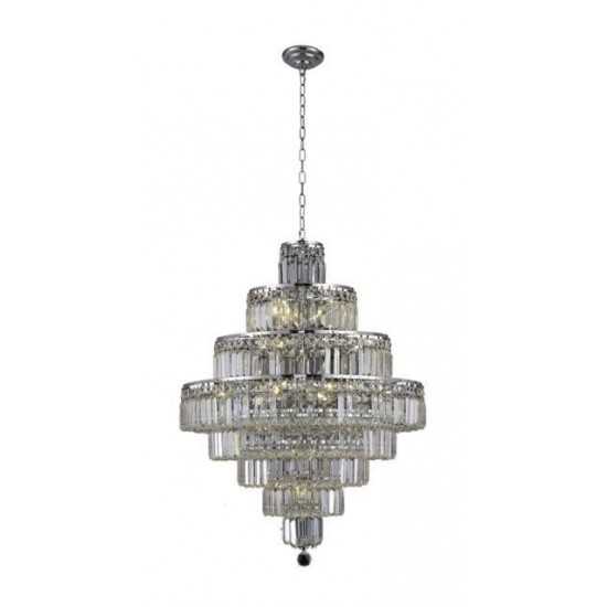 Elegant Lighting Maxime 18 Light Chrome Chandelier Clear Elegant Cut Crystal