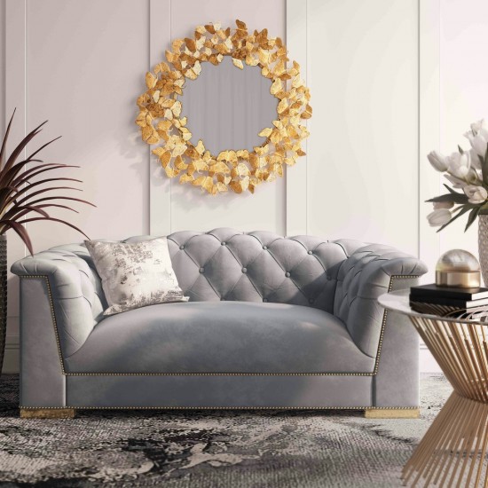 TOV Furniture Farah Grey Velvet Loveseat