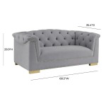 TOV Furniture Farah Grey Velvet Loveseat