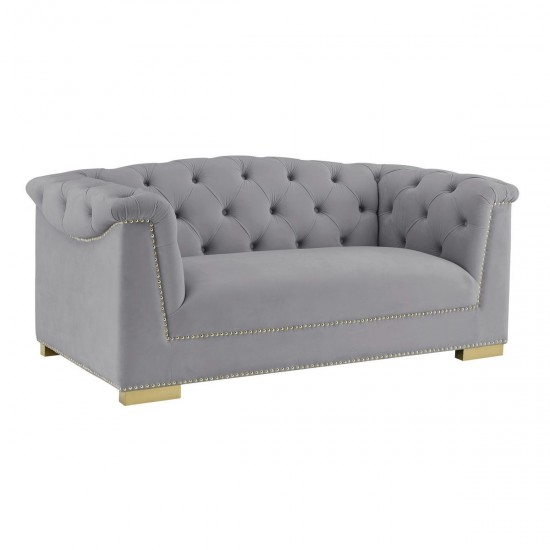 TOV Furniture Farah Grey Velvet Loveseat