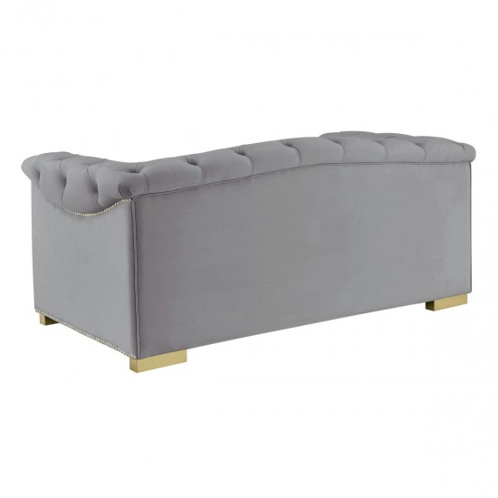 TOV Furniture Farah Grey Velvet Loveseat