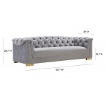 TOV Furniture Farah Grey Velvet Sofa