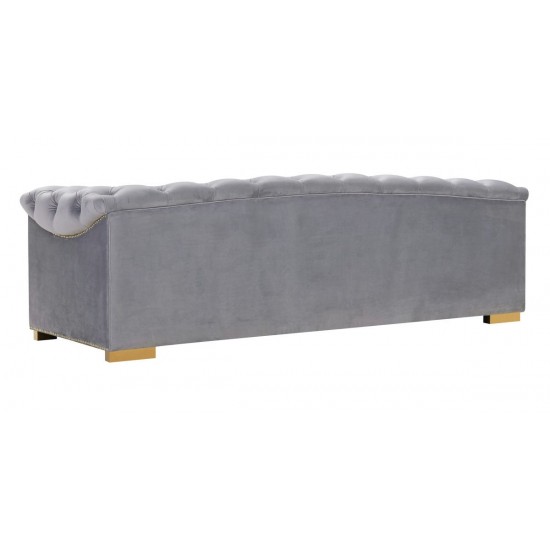 TOV Furniture Farah Grey Velvet Sofa