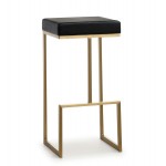 TOV Furniture Ferra Black Gold Steel Barstool (Set of 2)