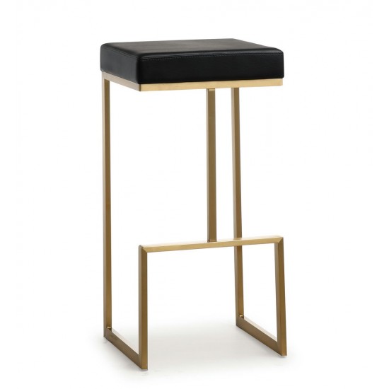 TOV Furniture Ferra Black Gold Steel Barstool (Set of 2)