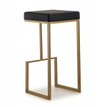 TOV Furniture Ferra Black Gold Steel Barstool (Set of 2)