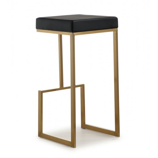 TOV Furniture Ferra Black Gold Steel Barstool (Set of 2)