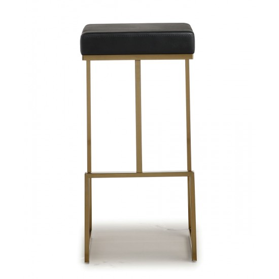 TOV Furniture Ferra Black Gold Steel Barstool (Set of 2)