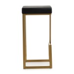 TOV Furniture Ferra Black Gold Steel Barstool (Set of 2)