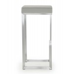 TOV Furniture Ferrara Light Grey Stainless Steel Barstool (Set of 2)