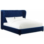 TOV Furniture Finley Blue Velvet Bed in King Size