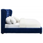 TOV Furniture Finley Blue Velvet Bed in King Size