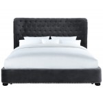 TOV Furniture Finley Grey Velvet Bed in Queen